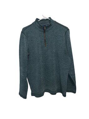 Gap Mens Quarter-Zip Pullover Sweatshirt L Heather Green